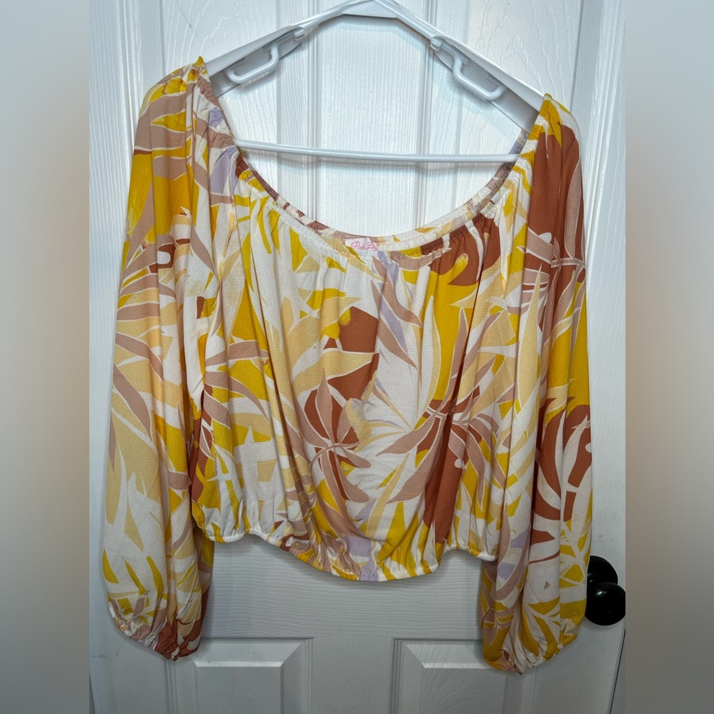Pink Lily top size 2XL. 97% polyester, 3% spandex